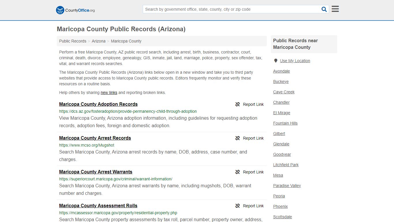 Maricopa County Public Records (Arizona) - County Office